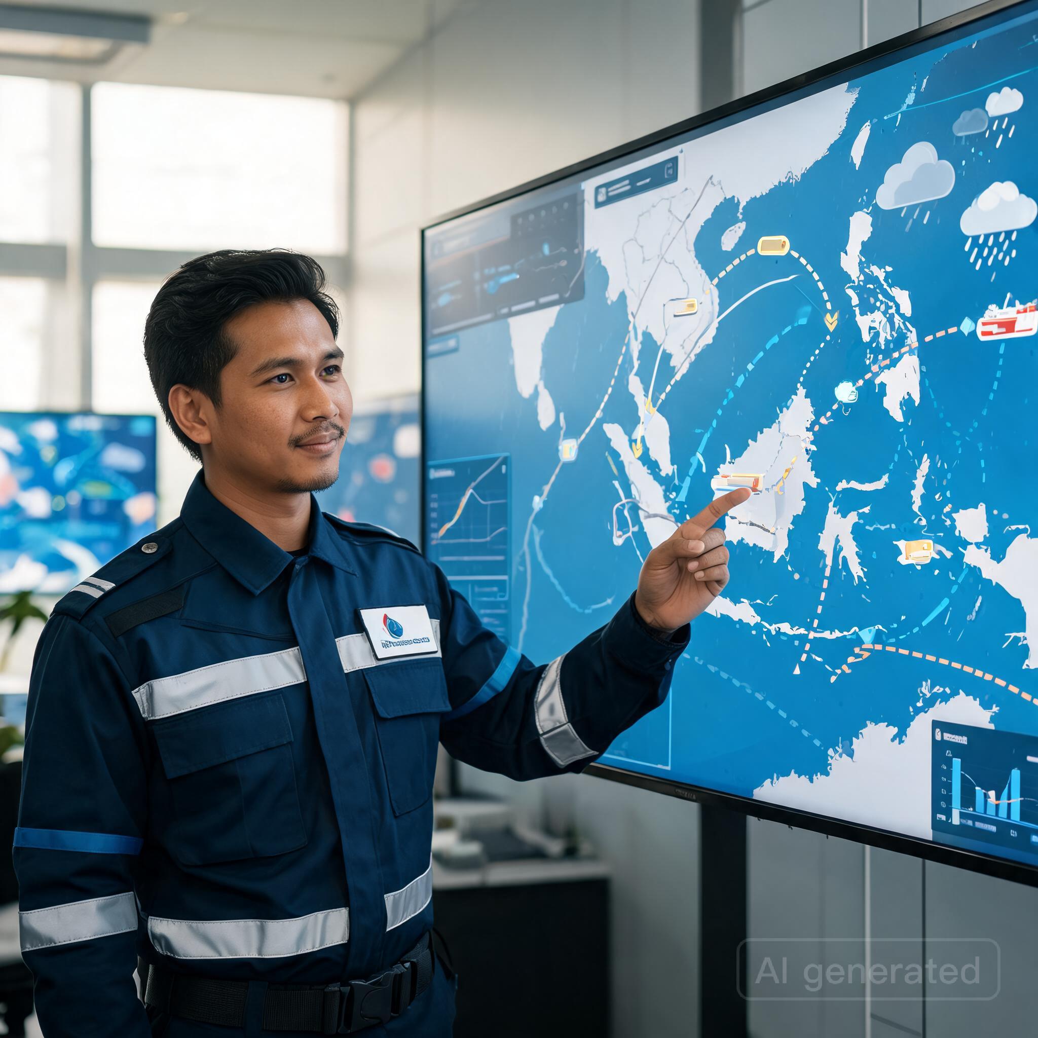 Ilustrasi Teknologi AI dalam Melacak Pengiriman Cargo Real-Time